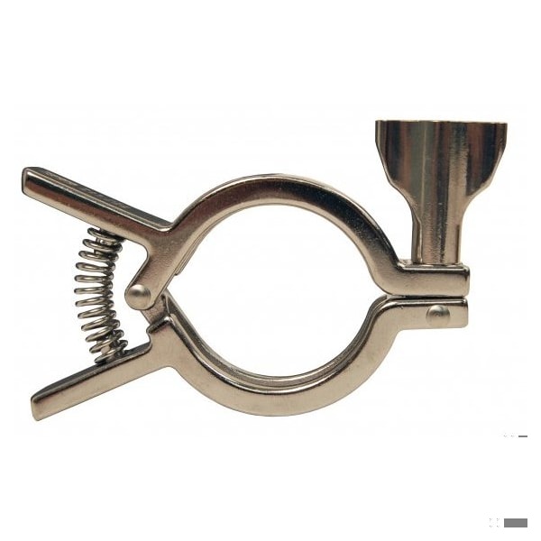 Schedule 5 Squeeze Single Pin Clamp, 4 in Tube, 304 Stainless Steel